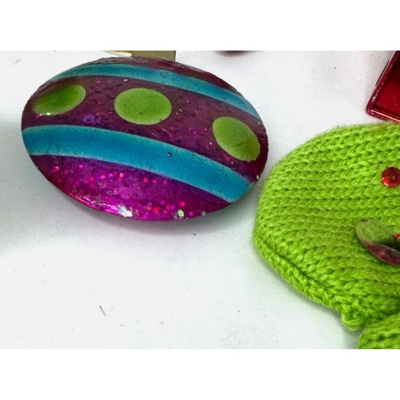 Bright Ornament Lot of 11 Pink Green Red OwlSnowman - Picture 5 of 9